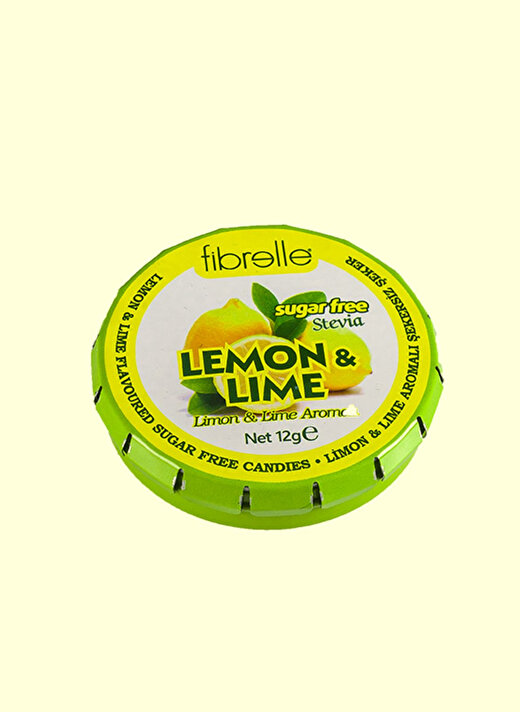 Fibrelle Limon&Lime  Aromalı Şeker İlavesiz Tablet Şekerleme 1