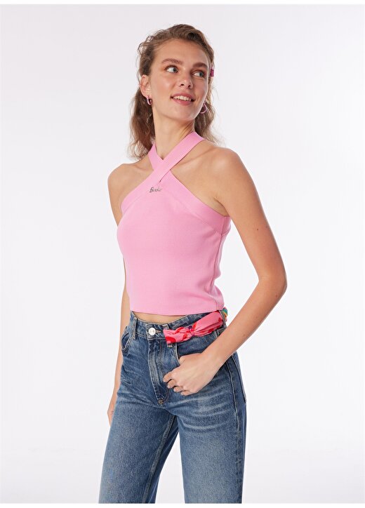 Barbie Pembe Kız Çocuk V Yaka Standart Bluz BRB4SL-BLZ6062 3