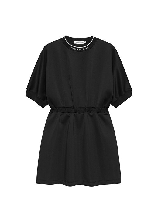 Calvin Klein Siyah Kız Çocuk Kısa Elbise SHINE LOGO TAPE SS DRESS 1