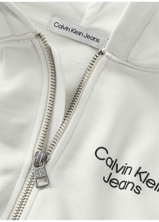 Calvin Klein Beyaz Erkek Hırka TERRY COLOR BLOCK ZIP-THROUGH 2