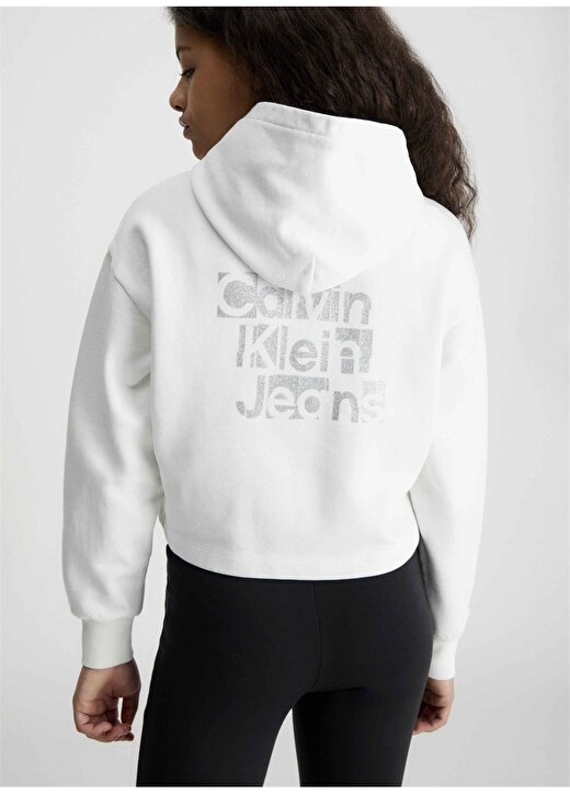 Calvin Klein İspanyol Paça Siyah Kız Çocuk Eşofman Altı LOGO TAPE PUNTO PANTS 4