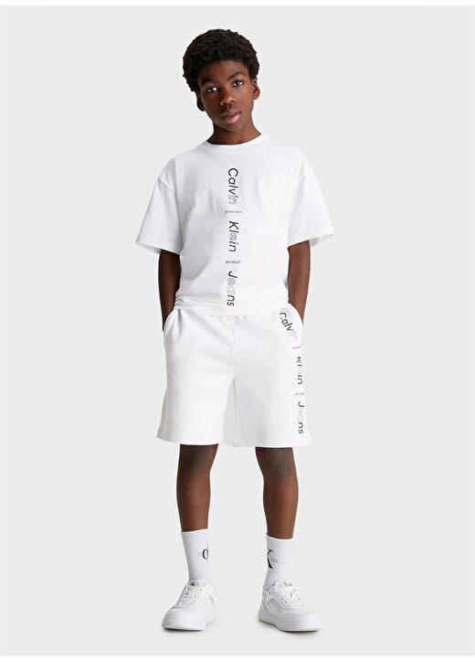 Calvin Klein Normal Beyaz Erkek Şort MAXI INST.LOGO RLXD SHORTS 1
