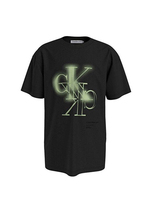 Calvin Klein Baskılı Siyah Erkek Çocuk T-Shirt CK MONOGRAM SS T-SHIRT 1
