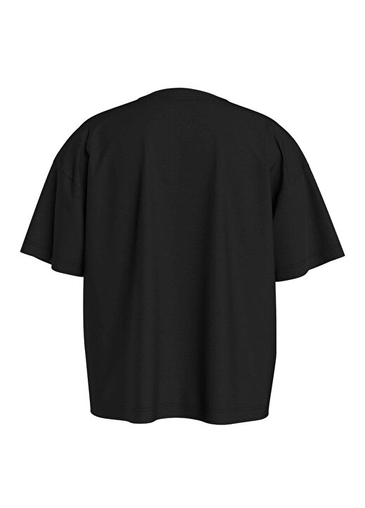 Calvin Klein Baskılı Siyah Kız Çocuk T-Shirt METALLIC CKJ BOXY T-SHIRT 4