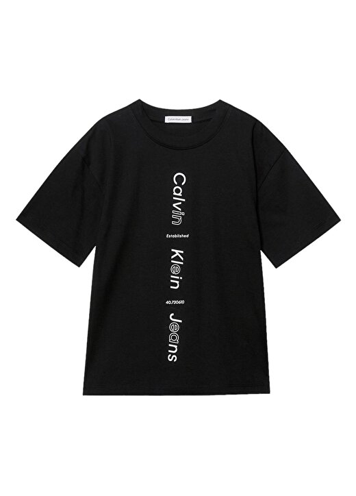 Calvin Klein Baskılı Siyah Erkek T-Shirt MAXI INST.LOGO RLXD SS T-SHIRT 2