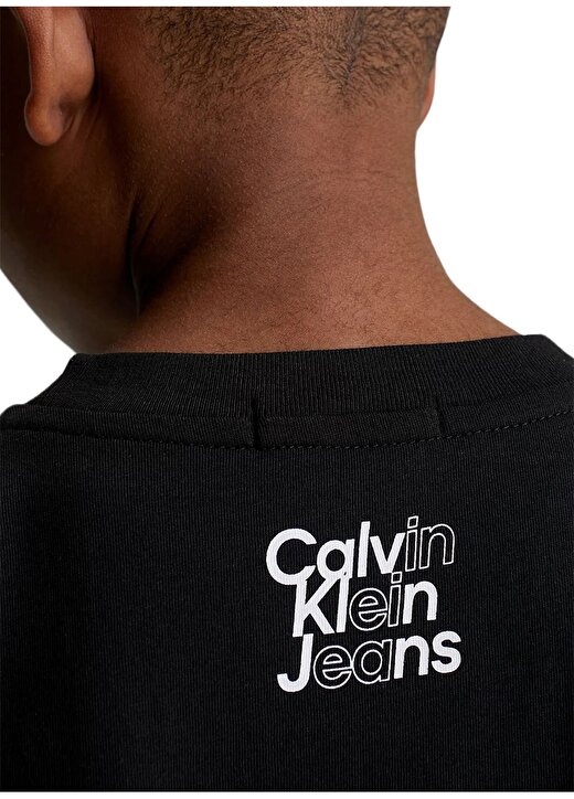 Calvin Klein Baskılı Siyah Erkek T-Shirt MAXI INST.LOGO RLXD SS T-SHIRT 3