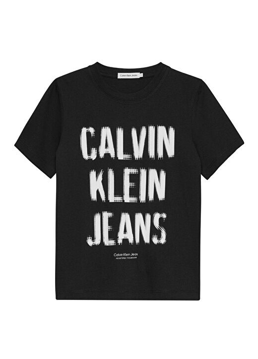 Calvin Klein Baskılı Siyah Erkek T-Shirt PIXEL LOGO RELAXED SS T-SHIRT 2