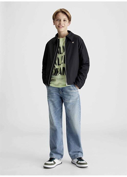 Calvin Klein Baskılı Yeşil Erkek T-Shirt PIXEL LOGO RELAXED SS T-SHIRT 1