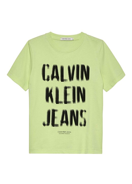 Calvin Klein Baskılı Yeşil Erkek T-Shirt PIXEL LOGO RELAXED SS T-SHIRT 2
