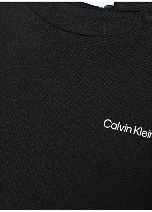 Calvin Klein Baskılı Siyah Erkek Çocuk T-Shirt CHEST INST. LOGO SS T-SHIRT 2