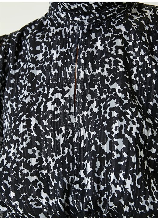 Network Dik Yaka Siyah Mini Kadın Elbise 1090012 4