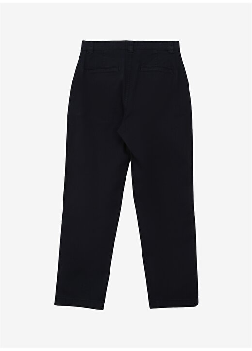 Brooks Brothers Normal Bel Duble Paça Regular Fit Lacivert Kadın Denim Pantolon Dikme Logo Detaylı Basic Pantolon 2