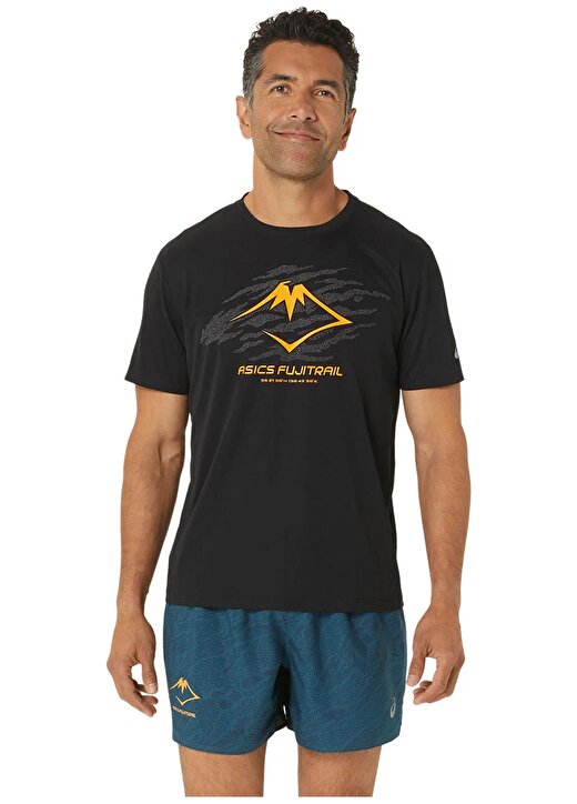 Asics Siyah Erkek T-Shirt 2011C981-001FUJITRAIL LOGO SS TOP 2