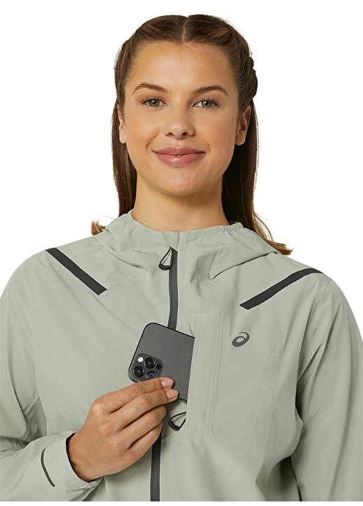 Asics Yeşil Kadın Zip Ceket 2012C219-303ACCELERATE WATERPROOF 2 4