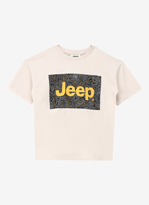 Jeep Taş Erkek Çocuk Bisiklet Yaka Oversized Baskılı T-Shirt C4SB-TST4006 1