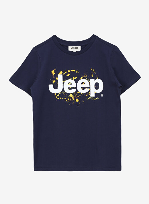 Jeep Lacivert Erkek Çocuk Bisiklet Yaka Relaxed Baskılı T-Shirt C4SB-TST4099 1
