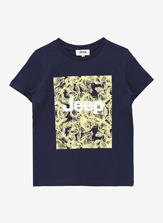 Jeep Lacivert Erkek Çocuk Bisiklet Yaka Relaxed Baskılı T-Shirt C4SB-TST4102 1