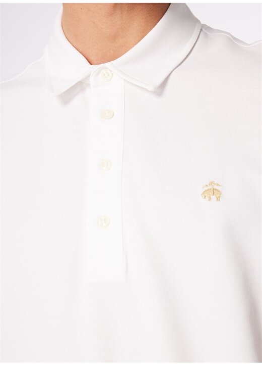 Brooks Brothers Polo Yaka Beyaz Erkek T-Shirt BBSS24MTS005 4