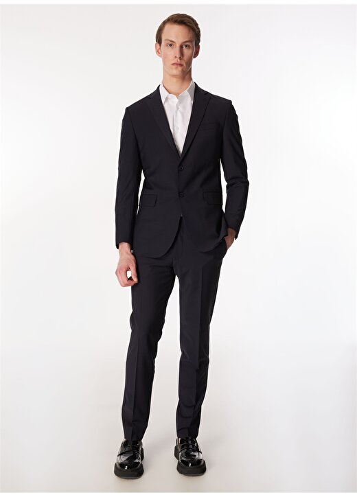 Brooks Brothers Normal Bel Slim Fit Lacivert Erkek Takım Elbise BBSS24MSU011 2