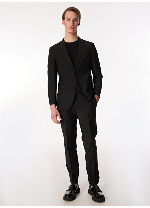 Brooks Brothers Normal Bel Slim Fit Siyah Erkek Takım Elbise BBSS24MSU011 2