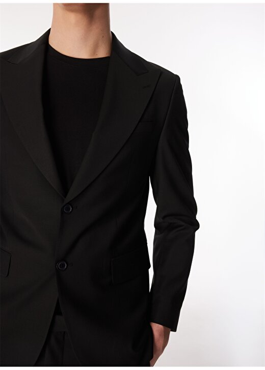 Brooks Brothers Normal Bel Slim Fit Siyah Erkek Takım Elbise BBSS24MSU013 2