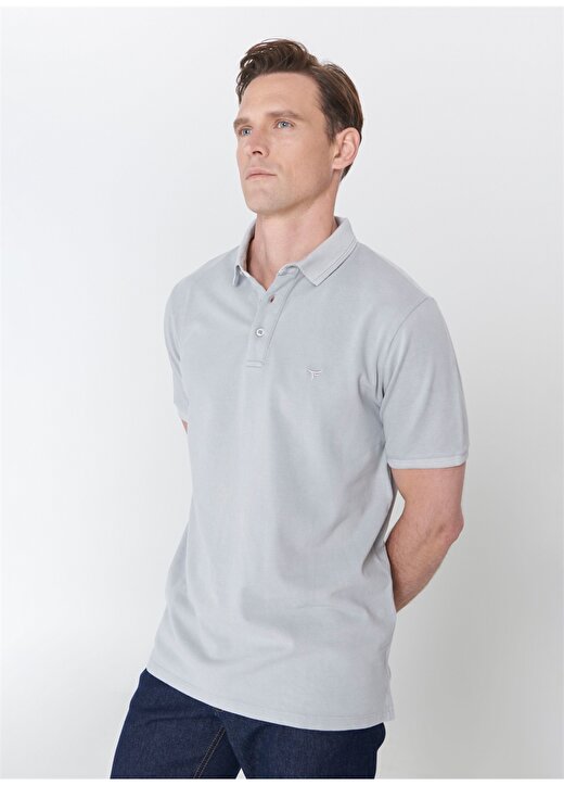 Altınyıldız Classics Polo Yaka Gri Erkek T-Shirt 4A4823200066 3