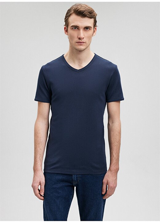Mavi Koyu Lacivert Erkek T-Shirt 063748-17588 V YAKA TİŞÖRT Lacivert 3