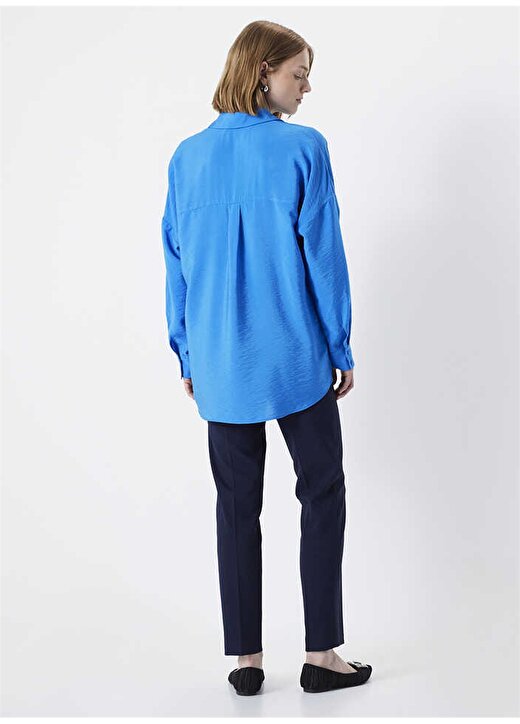 İpekyol Gömlek Yaka Mavi Kadın Bluz IS1240025133089 4