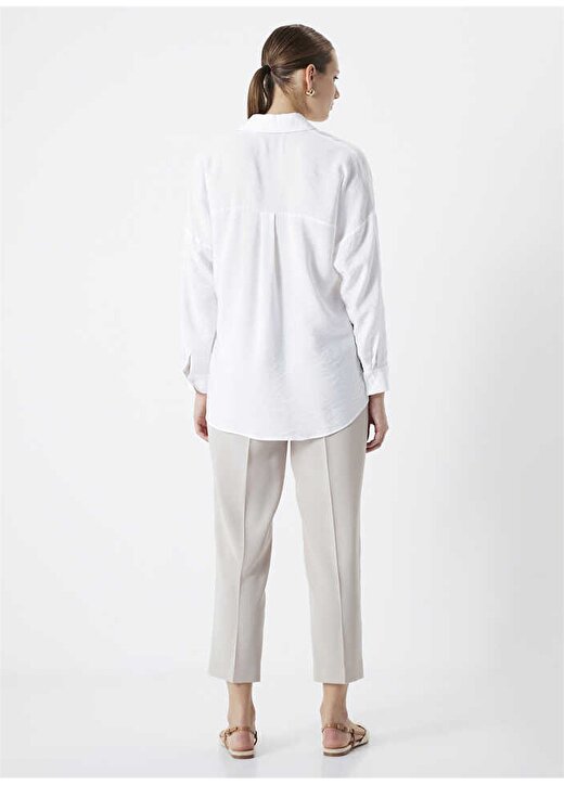 İpekyol Gömlek Yaka Kırık Beyaz Kadın Bluz IS1240025133096 3