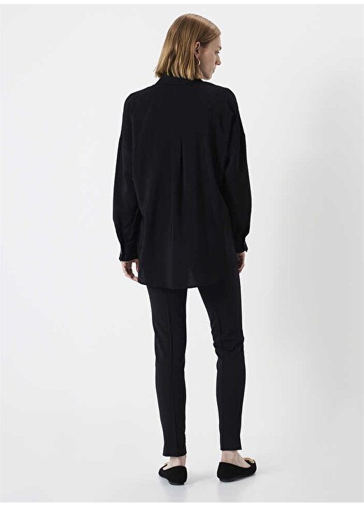 İpekyol Gömlek Yaka Siyah Kadın Bluz IS1240025133001 4