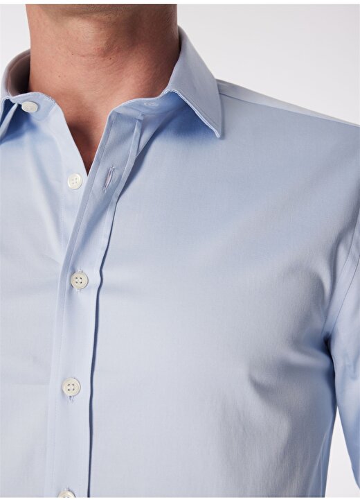 Network Slim Fit Gömlek Yaka Açık Mavi Erkek Gömlek 1090618 4
