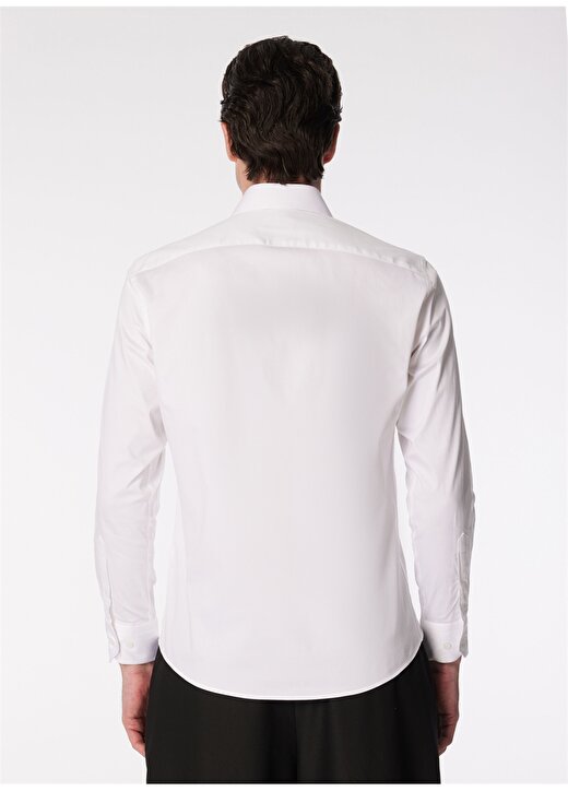 Network Slim Fit Gömlek Yaka Beyaz Erkek Gömlek 1090619 2