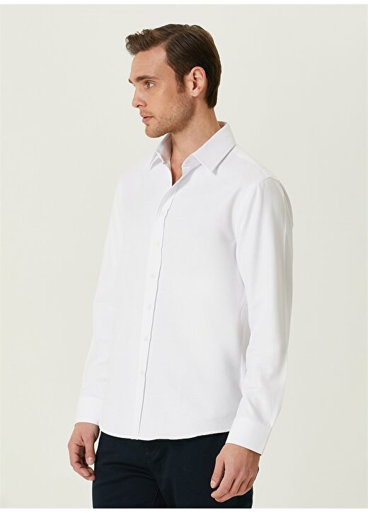 Network Slim Fit Gömlek Yaka Beyaz Erkek Gömlek 1090672 3