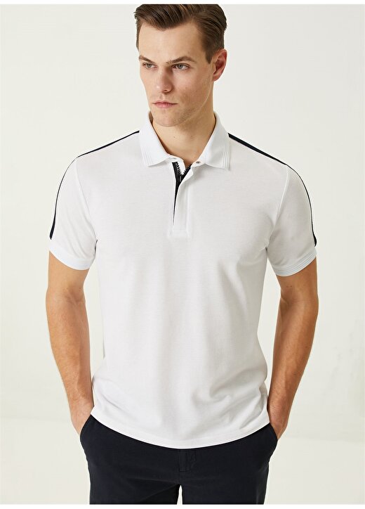 Network Beyaz Erkek Slim Fit Polo T-Shirt 1090805 2