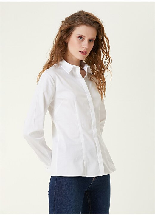 Network Basic Gömlek Yaka Beyaz Kadın Gömlek 1091229 4