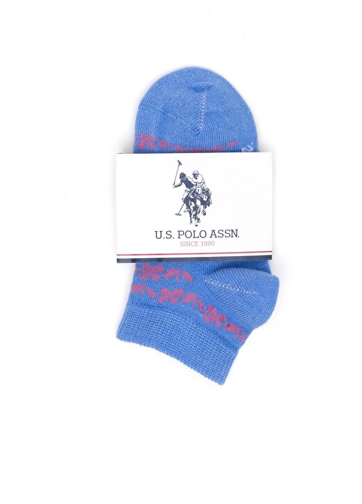 U.S. Polo Assn. Mavi Kız Çocuk Sneaker Çorabı LOOK 5'Lİ 4