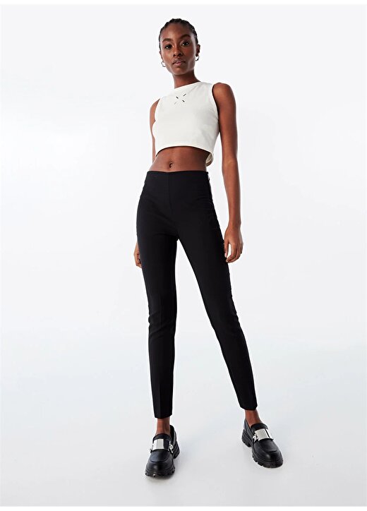 Twist Orta Bel Skinny Fit Siyah Kadın Pantolon TS1240003123001 1
