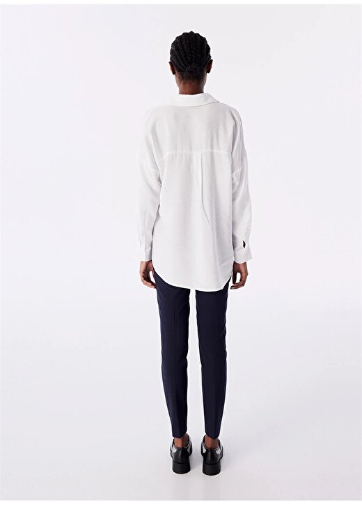 Twist Gömlek Yaka Beyaz Kadın Bluz TS1240025082002 4