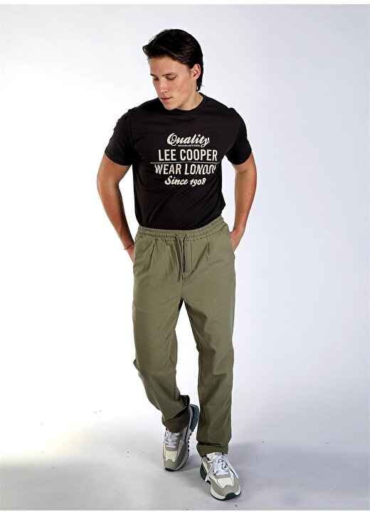 Lee Cooper Normal Bel Regular Fit Haki Erkek Chino Pantolon 242 LCM 221004 NEW BEACH HAKİ 2