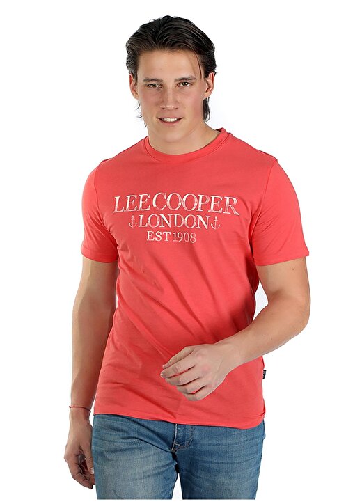 Lee Cooper Yuvarlak Yaka Turuncu Erkek T-Shirt 242 LCM 242016 CADOR MERCAN 2