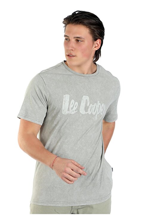 Lee Cooper Yuvarlak Yaka Haki Erkek T-Shirt 242 LCM 242018 NEW DRAWING A. HAKİ 2