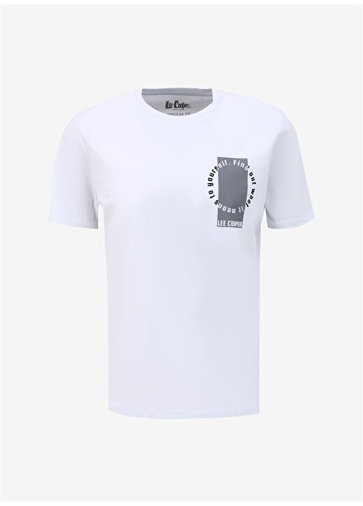 Lee Cooper Yuvarlak Yaka Beyaz Erkek T-Shirt 242 LCM 242004 TESSE BEYAZ 1