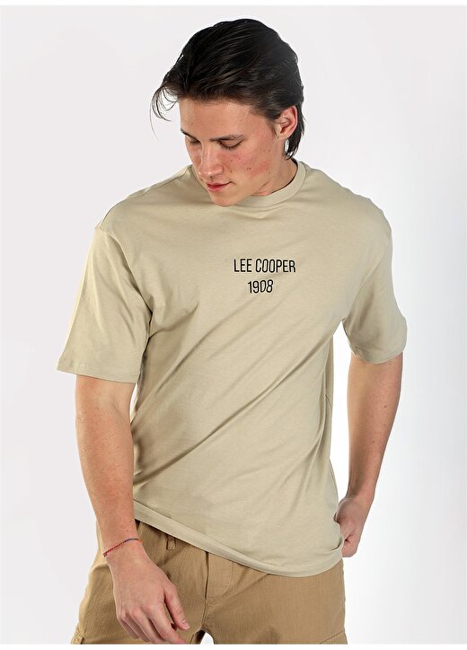 Lee Cooper Yuvarlak Yaka Bej Erkek T-Shirt 242 LCM 242008 NIGEL BEJ 3