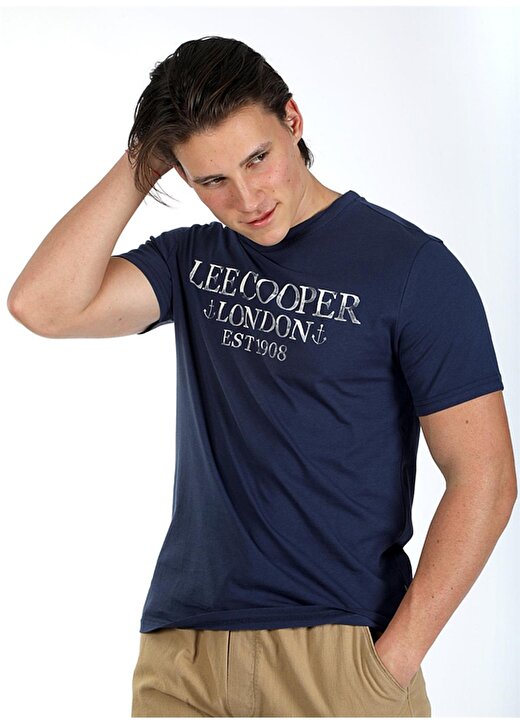 Lee Cooper Yuvarlak Yaka Lacivert Erkek T-Shirt 242 LCM 242016 CADOR LACİVERT 2
