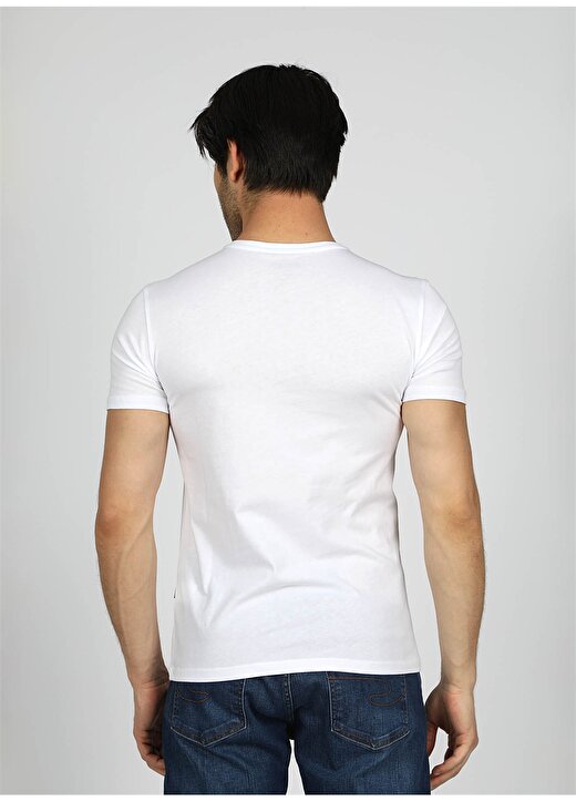 Lee Cooper Yuvarlak Yaka Beyaz Erkek T-Shirt 242 LCM 242018 NEW DRAWING BEJ 4