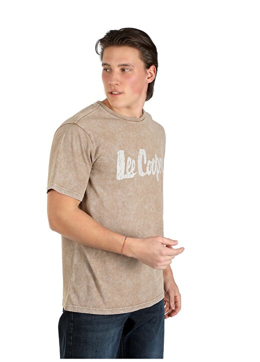 Lee Cooper Yuvarlak Yaka Taba Erkek T-Shirt 242 LCM 242018 NEW DRAWING TABA 2