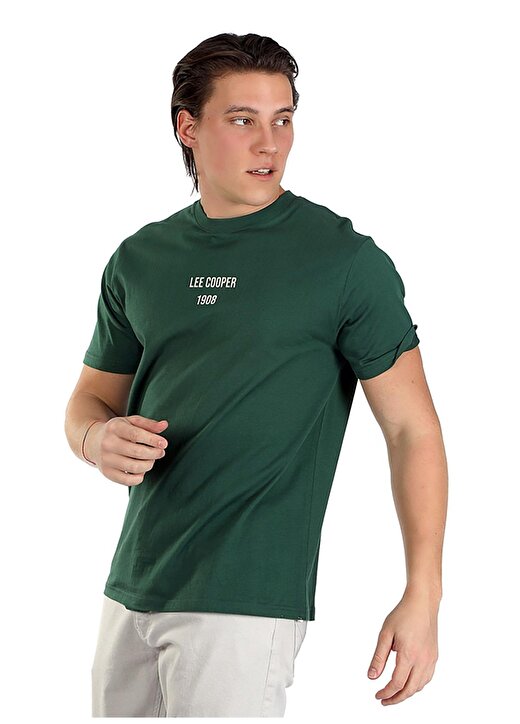 Lee Cooper Yuvarlak Yaka Yeşil Erkek T-Shirt 242 LCM 242020 ARTAUD ZÜMRÜT YEŞİLİ 2