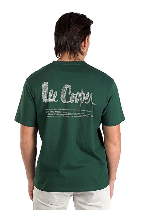 Lee Cooper Yuvarlak Yaka Yeşil Erkek T-Shirt 242 LCM 242020 ARTAUD ZÜMRÜT YEŞİLİ 3