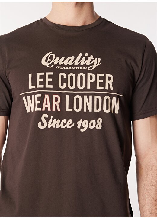 Lee Cooper Yuvarlak Yaka Kahve Erkek T-Shirt 242 LCM 242038 RODRIGO KAHVE 4