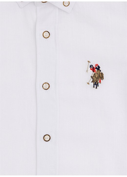 U.S. Polo Assn. Beyaz Erkek Çocuk Gömlek ELFYKIDS024Y 4